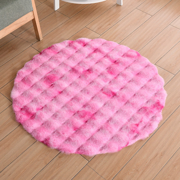 Tapis Rond Acrylique Bulle – Uni Doux Multicolore | Salon Chambre