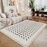 Tapis Rectangulaire Luxe Crème Texturé Multi-designs – Salon 10
