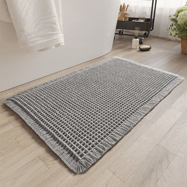 Tapis de Bain Carré Microfibre Gaufré Absorbant – Salle de Bain