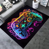 Tapis Gaming Floqué Manette Néon Chambre Ado Gamer Noir 8