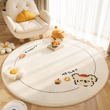 Tapis Rond Imprimé Animaux Kawaii Minimaliste Cachemire Chambre 1