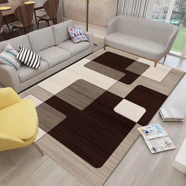 Tapis Rectangulaire Patchwork Colorblock Moderne – Salon & Salle à Manger