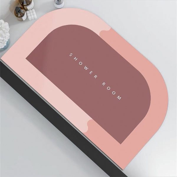 Tapis de Bain Ovale Velours Diatomite Ultra-Absorbant – Salle de Bain & Douche