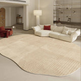 Tapis Rectangulaire Fausse Fourrure Motif Abstrait Luxe – Salon & Chambre 9