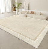 Tapis Rectangulaire Luxe Crème Bordure Élégante – Salon 5