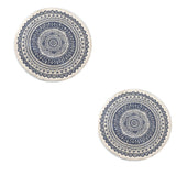 Tapis Rond Mandala Ethnique en Coton et Lin – Bohème 7