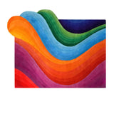 Tapis Forme Irrégulière Laine Vagues Multicolores – Salon & Chambre 3