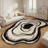 Tapis Ovale Organique Crème Contour Bois Style Luxe – Salon & Chambre 6