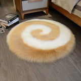 Tapis Rond Shaggy Spirale Bicolore – Chambre & Salon 6