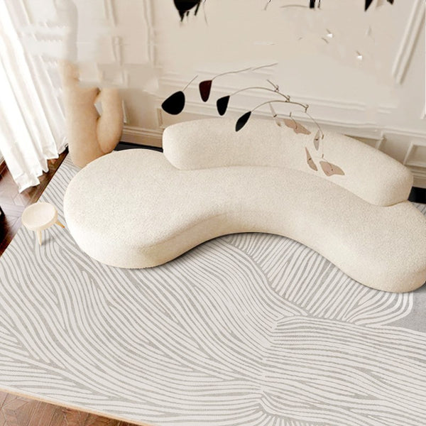 Tapis Rectangulaire Beige Crème Uni Style Épuré – Salon & Chambre