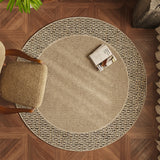 Tapis Rond Tressé – Texture Naturelle Beige & Brun | Salon Table Basse 9