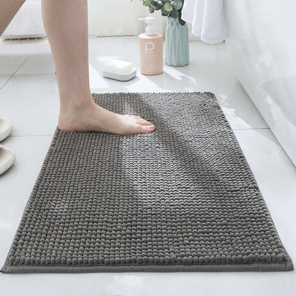 Tapis Chenille Uni Absorbant – Nombreux Coloris Doux | Salle de Bain Entrée