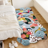 Tapis Touffeté Irrégulier Jardin d'Été Coloré Fleurs Chambre 7