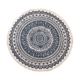 Tapis Rond Mandala Ethnique en Coton et Lin – Bohème 6