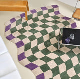 Tapis Damier Luxe Tendance – Vert, Violet, Noir et Plus 1