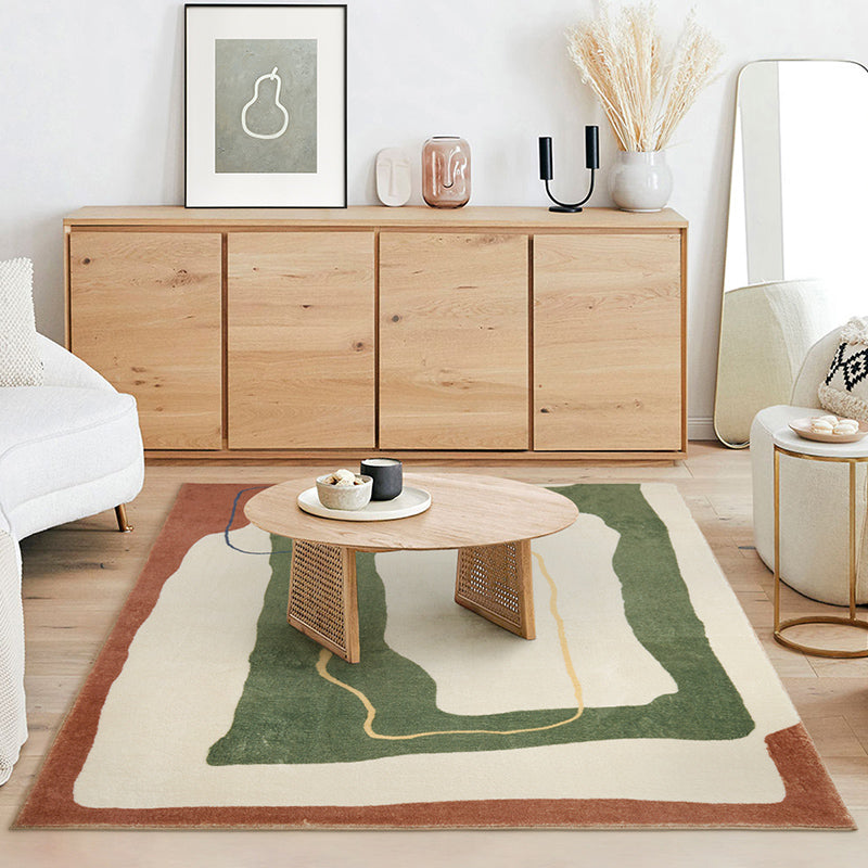 Tapis Rectangle Tufté Motifs Abstraits Lignes Courbes Colorées – Salon & Chambre — Tapinna®