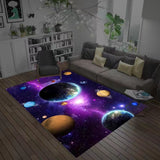 Tapis Galaxie – Motif Ciel Étoilé Cosmos Bleu Violet | Salon Chambre Enfant 2