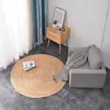 Tapis Rond Rotin Naturel – Tressé Jute Khaki | Salon Table Basse 1