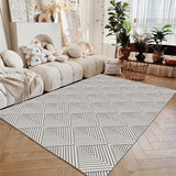 Tapis Rectangulaire Luxe Crème Texturé Multi-designs – Salon 13
