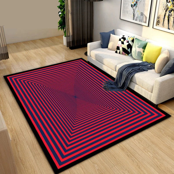 Tapis Rose Magenta Motif Spirale Optique – Chambre & Salon Moderne