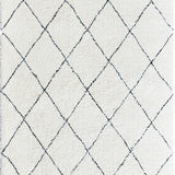 Tapis Berbère Blanc & Crème – Motif Losanges Nordique | Salon Chambre 8