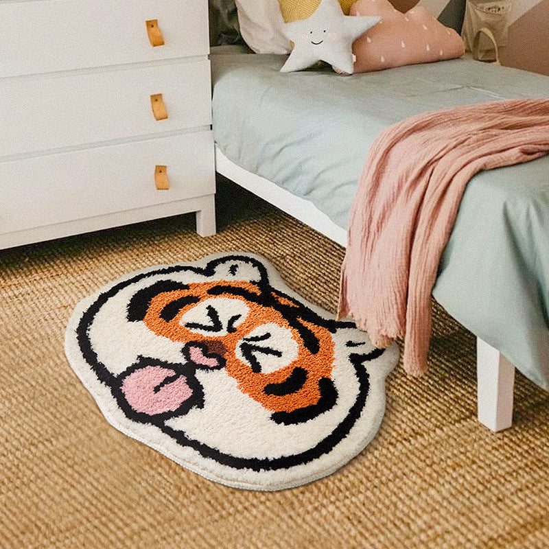 Tapis Forme Tigre Cartoon Fibres Fines – Chambre Enfant & Salon — Tapinna®
