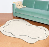 Tapis Forme Nuage Irrégulière Cachemire Crème – Salon & Chambre 3