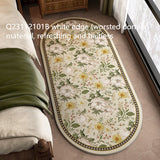 Tapis Ovale Floral Rétro Pied de Lit – Style Vintage 8