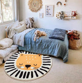 Tapis Rond Enfant Animaux Cartoon Chambre Bébé Rose 4
