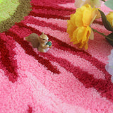 Tapis Forme Fleur Shaggy Rose – Chambre & Salon 2