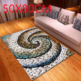Tapis Rectangulaire Polyester Motif Marbre Multicolore – Salon & Chambre 9