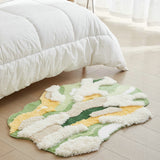Tapis Irrégulier Fleece – Motif Floral Coloré Doux | Chambre Salon 4