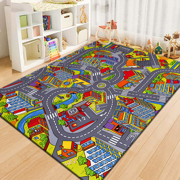 Tapis de Jeu Enfant Circuit de Ville Coloré – Rue et Voitures
