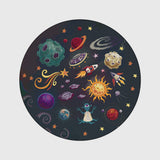 Tapis Rond Espace Planètes Cartoon – Chambre Enfant 3