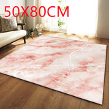 Tapis Rectangulaire Polyester Motif Marbre Multicolore – Salon & Chambre 15