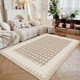 Tapis Rectangulaire Luxe Crème Texturé Multi-designs – Salon 7