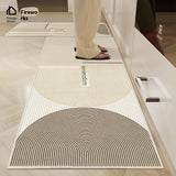 Tapis de Cuisine Lavable Velours Bouclé Rayé – Nordique 4
