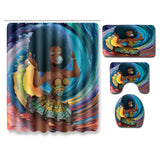 Set Salle de Bain Rideau de Douche + Tapis Motif Portrait Afro – Salle de Bain 4
