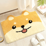 Tapis Salle de Bain Shiba Inu Cartoon Antidérapant Doux 8