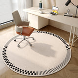 Tapis Rond Velours Cristal Motif Abstrait – Salon & Bureau 10