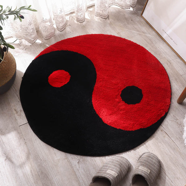 Tapis Rond Yin Yang Noir & Blanc – Chambre & Salon