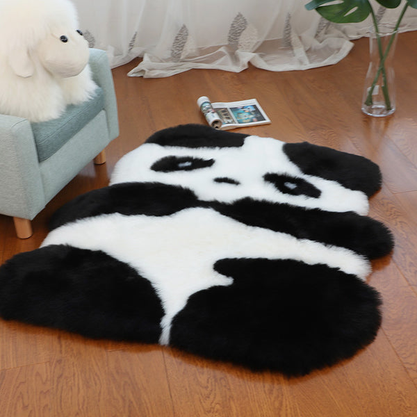 Tapis Forme Animale Peluche Panda & Pingouin – Chambre Enfant & Salon