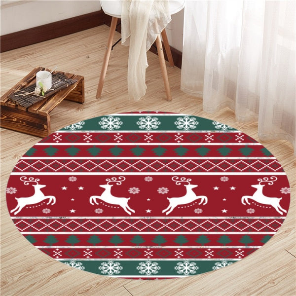Tapis Ovale Motif Noël Rayures Ethniques – Salon & Chambre