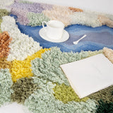 Tapis Touffeté Main Laine Paysage Nature Art Irrégulier Chambre 3