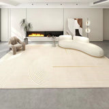 Tapis Rectangulaire Style Crème Géométrique – Salon Table Basse 5
