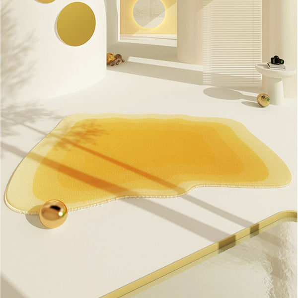 Tapis Irrégulier Forme Organique Coloré Velours Doux Salon