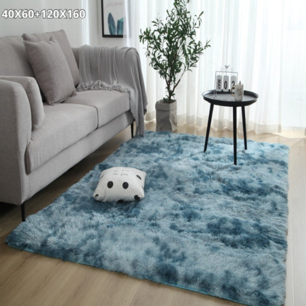 Tapis Shaggy Poil Long Bleu Canard – Salon & Chambre