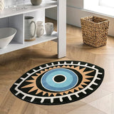 Tapis Rond Motif Œil Aztèque Bohème – Salon & Chambre 2