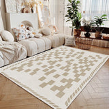 Tapis Rectangulaire Luxe Crème Texturé Multi-designs – Salon 14
