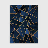 Tapis Marbre Lignes Géométriques Dorées Blanc Salon Moderne 5